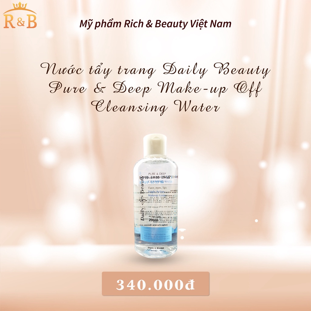 Nước tẩy trang Daily R&amp;B Beauty Pure &amp; Deep Make-up Off Cleansing Water