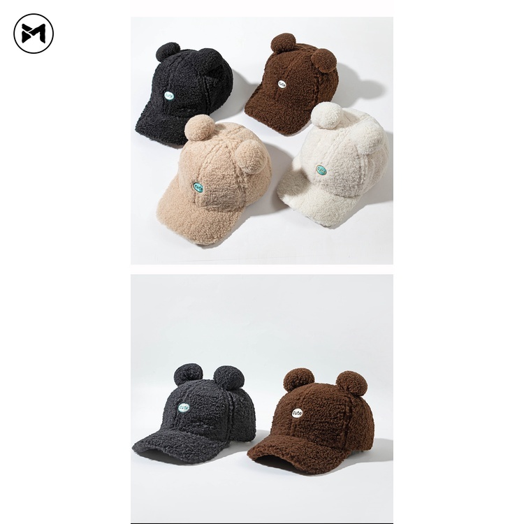 Mũ Lưỡi Trai Vải Lông Cừu Giữ Ấm Tai Gấu Teddy Gấu Teddy Hàn Quốc Dễ Thương Thời Trang Mùa Đông Cho Cặp Đôi 2022