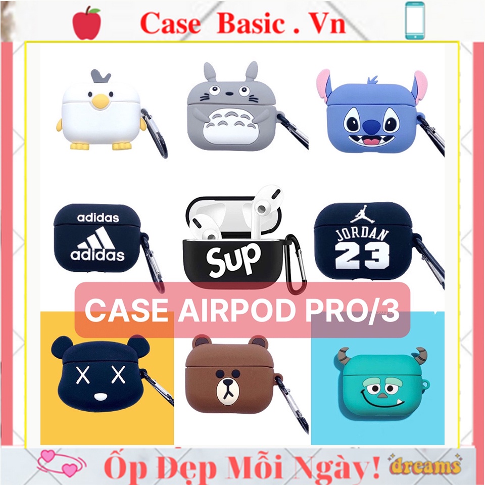 Vỏ Ốp Case airpod airpods pro bảo vệ, bao đựng tai nghe không dây bluetooth  Tặng kèm móc