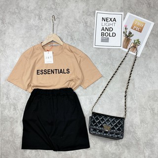 Set Bộ Áo Pull ESSENTIALS Mix Quần Legging Ngố