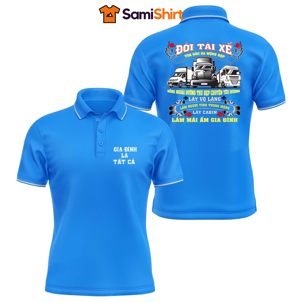 Áo Thun Logo Lái Xe Cổ Đứng Vải Cao Cấp Chất Liệu Poli Thoáng Mát