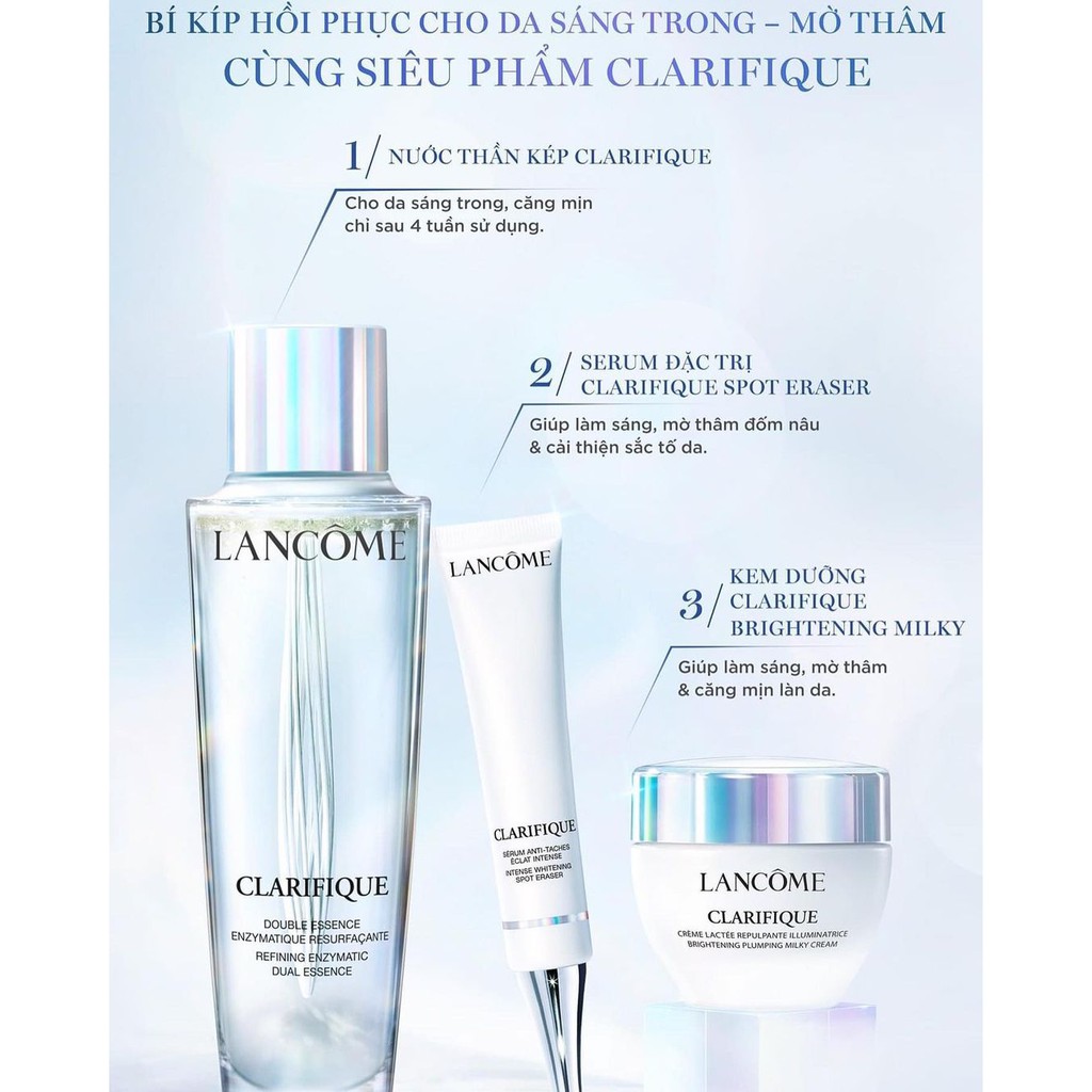 Bộ Dưỡng Lancome  Clarifique (Nước Thần - Tinh Chất - Kem Dưỡng) Minisize