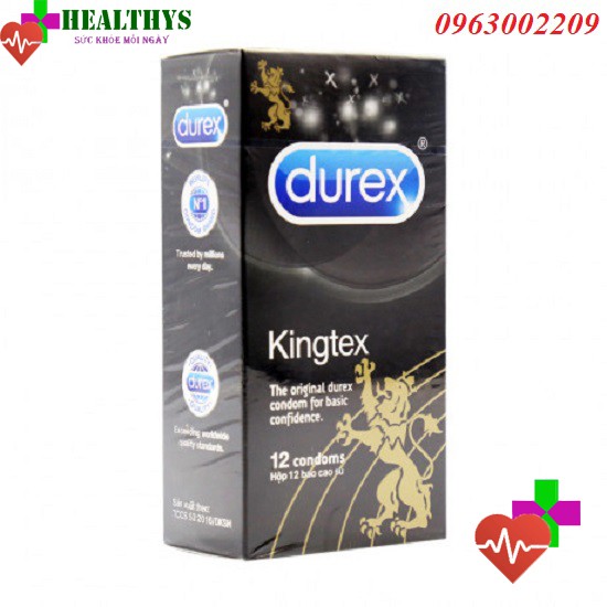 [ Chính Hãng ] Bao cao su Durex Kingtex 12 bao  Kéo dài thời gian yêu