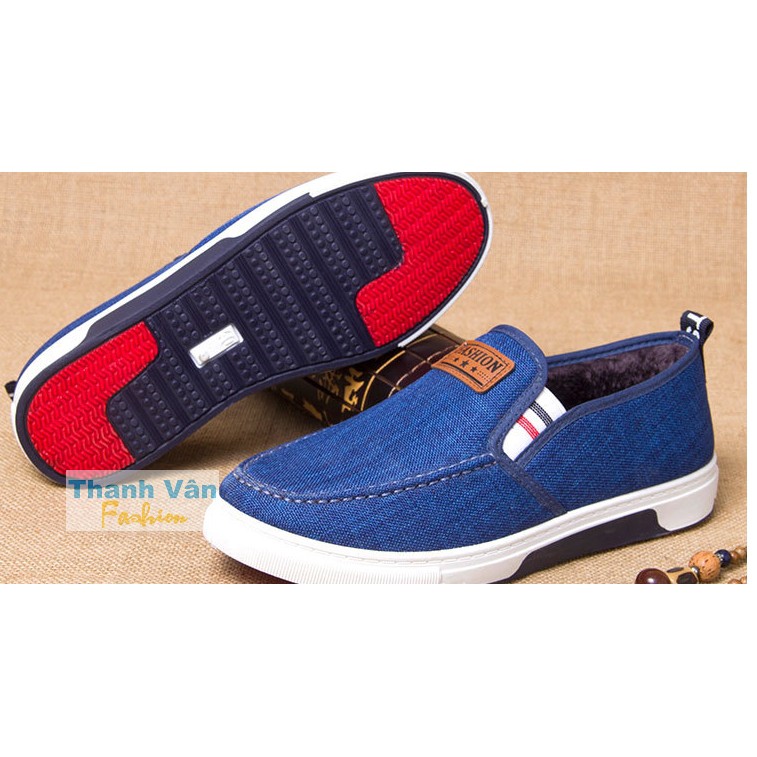 Giày lười vải dành cho nam, size từ 39-44 (xanh) | WebRaoVat - webraovat.net.vn