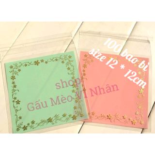 100c Bao bì Squishy size, Bao bì bánh kẹo 12x12cm (+3cm mép dán)