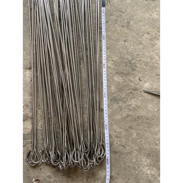 Que xiên nướng inox không rỉ dài 60cm - xiên inox chuẩn xịn sáng bóng