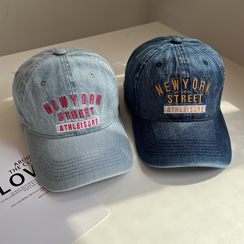 Mũ Lưỡi Trai Denim Thêu Chữ Thời Trang Cho Nữ