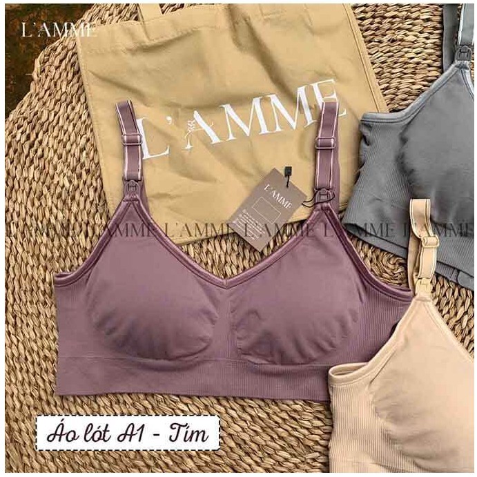 Áo lót bầu A1 không gọng chống chảy sệ có nút tháo cho em bé dễ tuti by LAMME | BigBuy360 - bigbuy360.vn