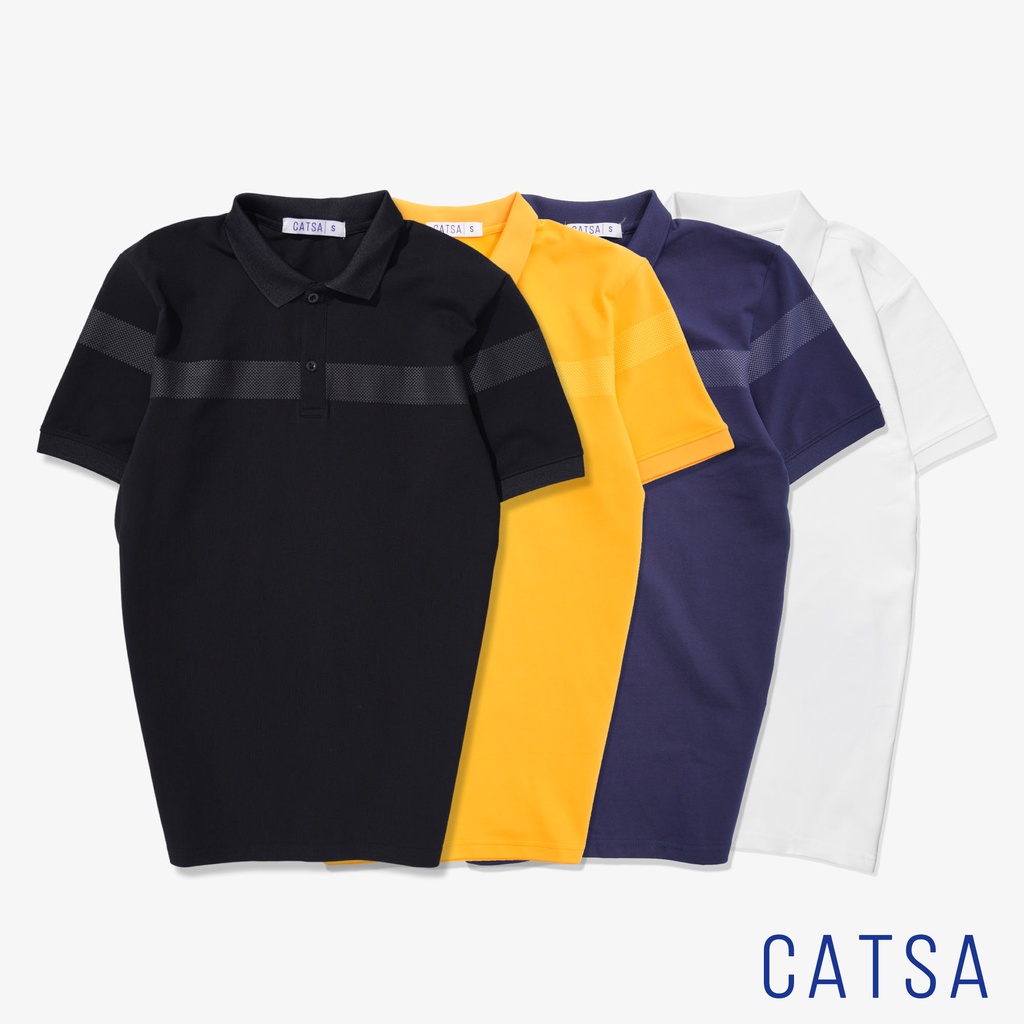 CATSA Áo thun polo đen, vàng, trắng xanh đen chất liệu cotton mặc thoải mái,thoáng mát ATP246 - ATP247 - ATP248 - ATP249
