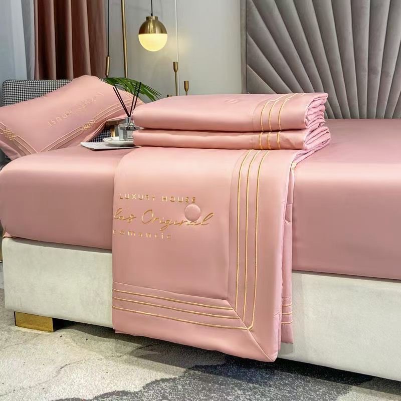 Bộ ga gối lụa chăn trần Marlas Original mềm mại sang trọng,bộ lụa 4 món chăn trần thoáng mát mềm mại