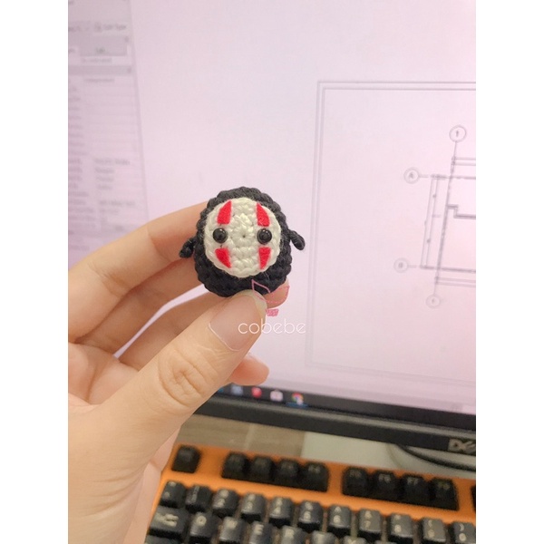 Móc khoá Vô diện ú nu bằng len handmade siêu đáng yêu