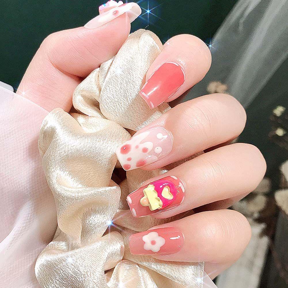 CLEOES Phụ Kiện Trang Trí Móng Tay Hình Bánh Donut Trái Tim Dễ Thương DIY
