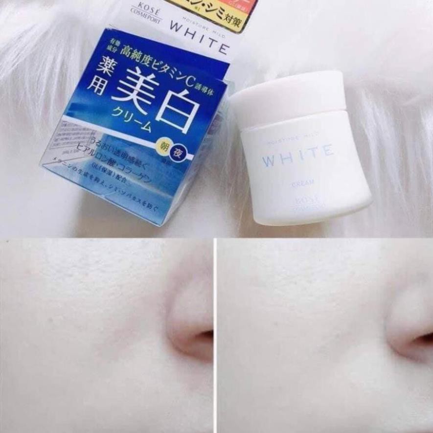 Kem Dưỡng Trắng Da Ban Đêm Kose Moisture Mild White 55g Nhật Bản