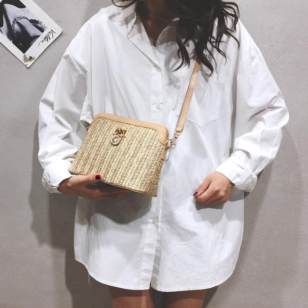 Túi Cói Đeo Vai Bằng Da PU Phong Cách Boho Thời Trang Cho Nữ