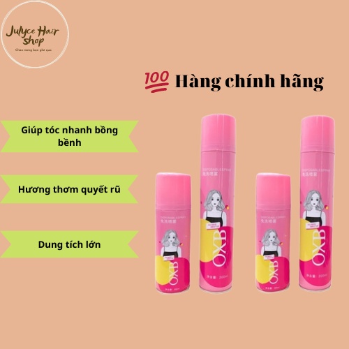 Dầu gội khô dạng xịt OXB không bết dính Nội địa Trung