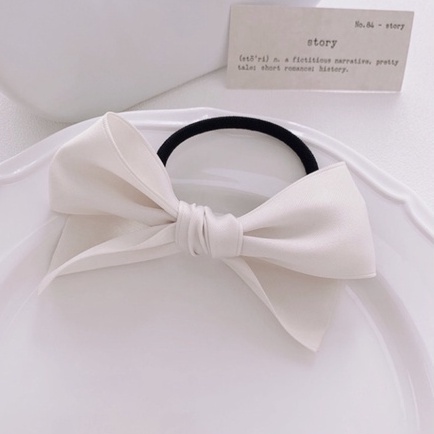 [Handmade] Cột tóc nơ nhỏ vải lụa xinh xắn màu trơn đơn giản dành cho bạn gái