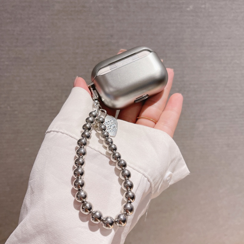 Vỏ Bảo Vệ Hộp Sạc Tai Nghe AirPods Pro 3 2 1 Mạ Điện Cứng Kèm Dây Đeo Tiện Dụng