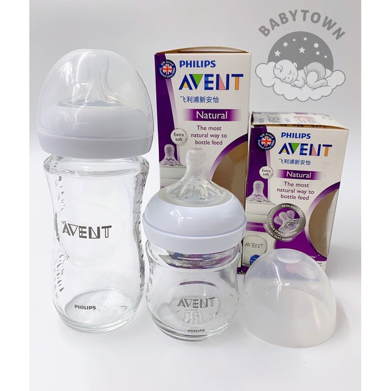 Bình sữa thủy tinh Philips Avent Natural mô phỏng tự nhiên 120ml/240ml