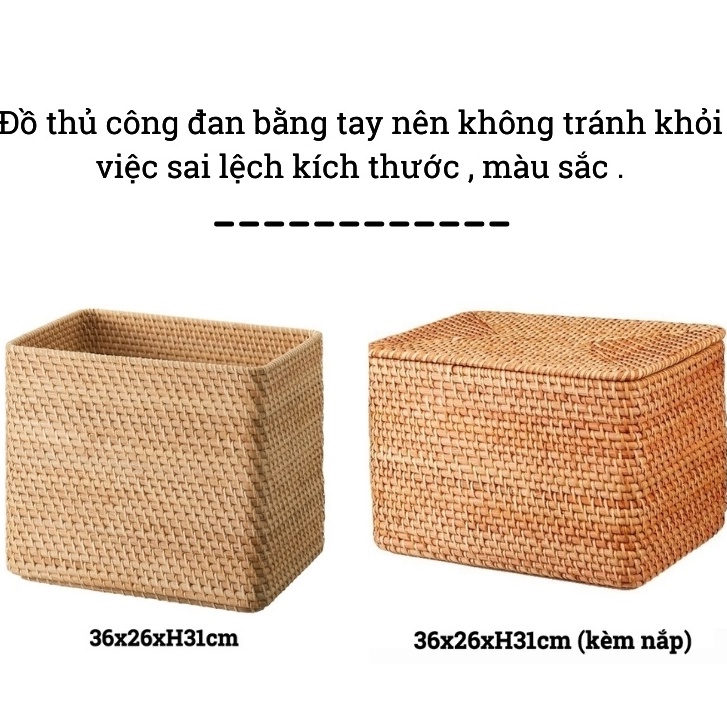 Giỏ mây đan đa năng BAMBOOO ECO đựng quần áo đồ dùng cá nhân trang trí decor