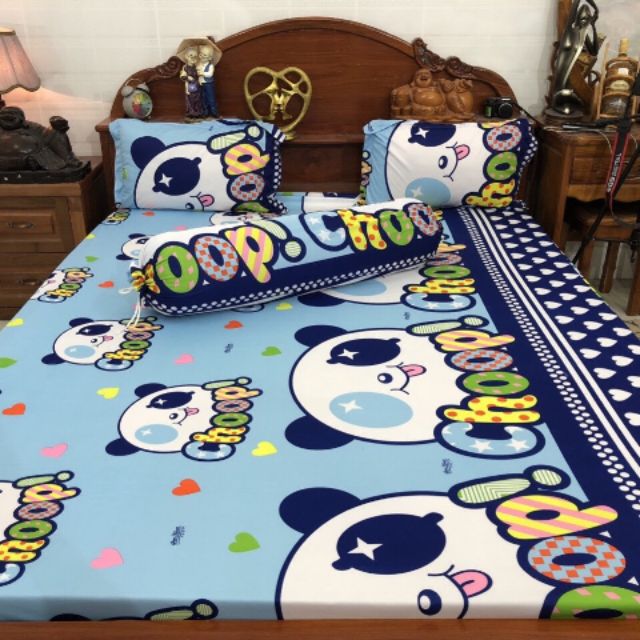 Bộ Drap Thun Hàn Quốc mát lạnh 4 món