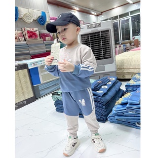 Set bộ quần áo thể thao cho bé trai, bé gái A.di.das chất nỉ da cá thu đông