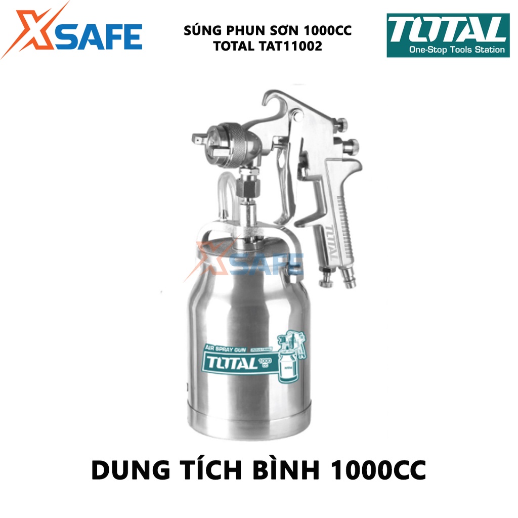 Súng phun sơn Total TAT11002 máy phun sơn cầm tay Đầu vòi 1.5mm, vỏ ngoài chắc chắn, chống va đập tốt - Chính hãng
