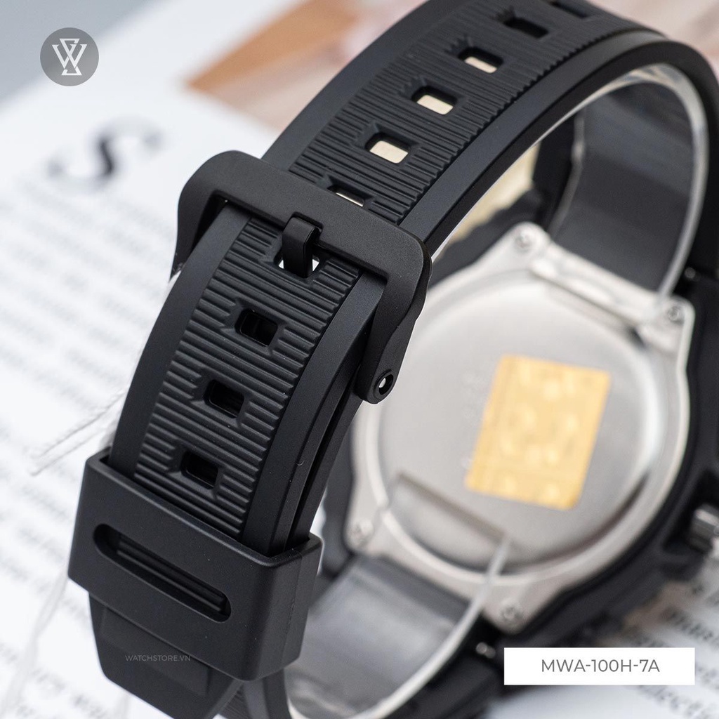 Đồng Hồ Quartz Nam Casio WATCHSTORE MWA-100H-7AVDF Thiết Kế Mặt Kính Khoáng 49.5mm, Vỏ Và Dây Nhựa Phong Cách Thể Thao