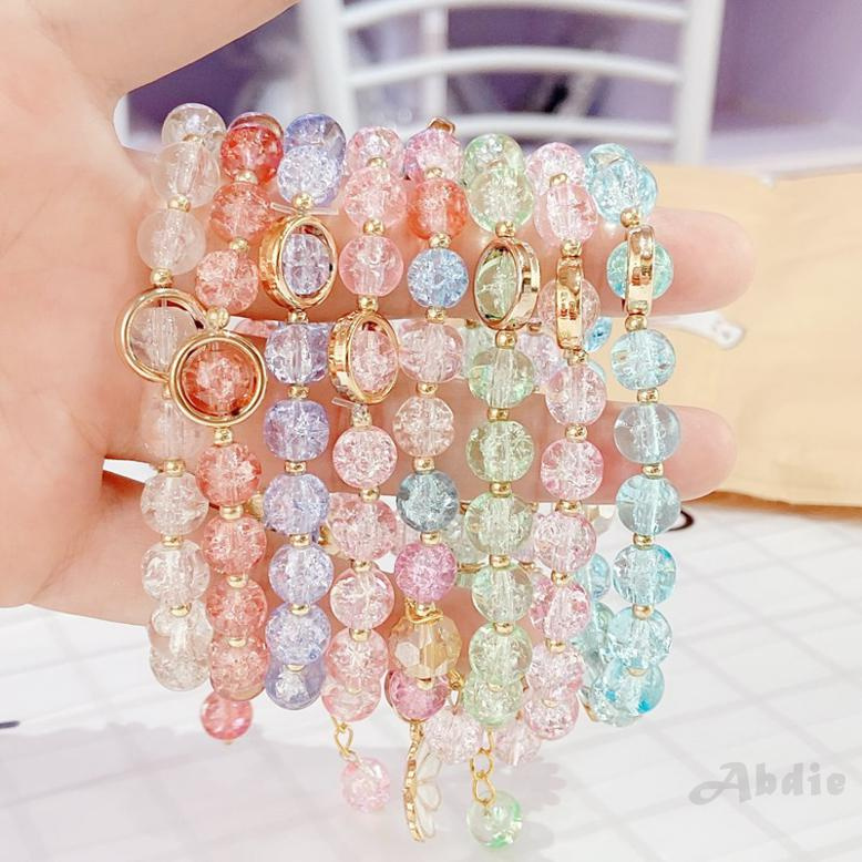 [Abdie] Chúng tôi Hạt hoa pha lê đáng yêu Daisy Charm Fortune Vòng tay cho phụ nữ Cô gái Vòng tay Chuỗi đeo tay Đồ trang sức