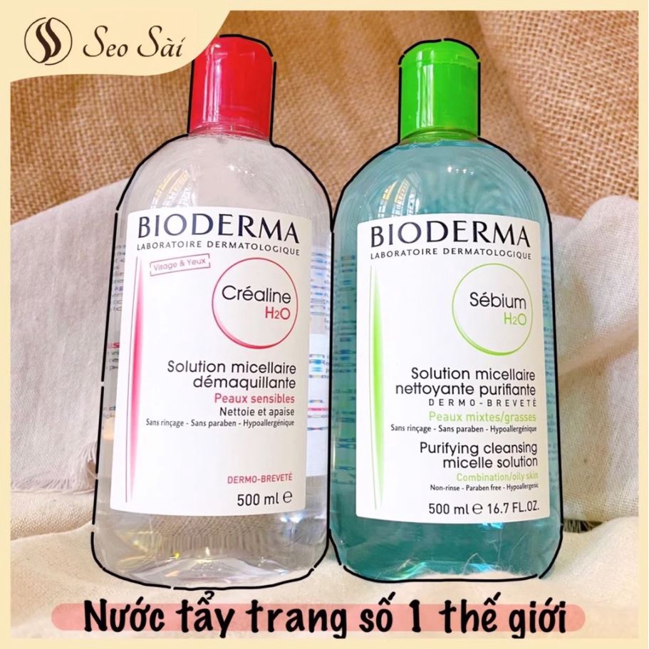 Nước tẩy trang Bioderma làm sạch dịu nhẹ 500ml, tẩy trang Bioderma cho mọi loại da - Anshin