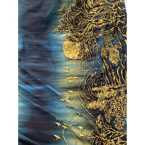 Vải Áo Dài Nhật Nguyệt Sơn Thuỷ Có Ảnh Thật siêu sang