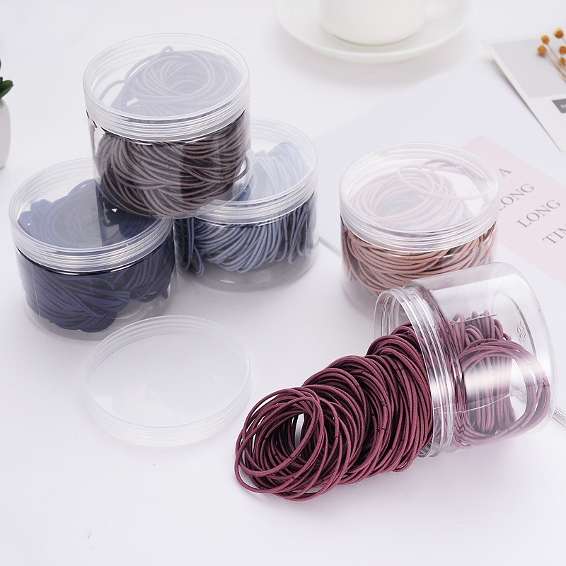 Dây Buộc Tóc Set 100 cái kèm túi zip xinh xắn BT00