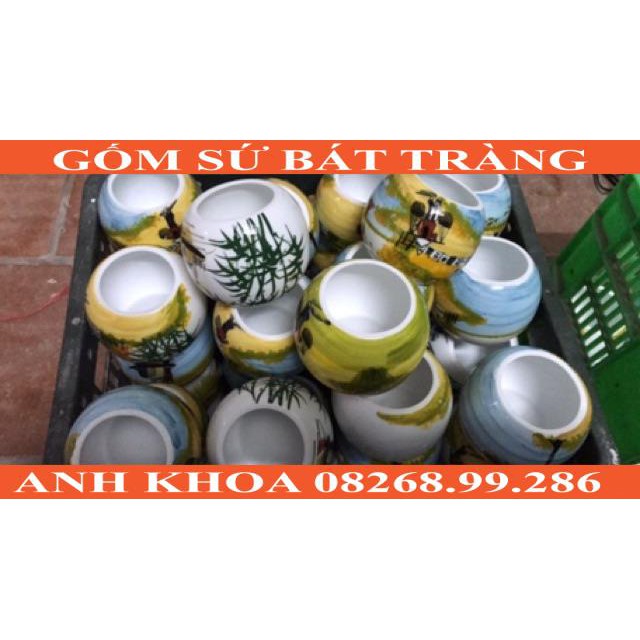 Combo 1 đèn tinh dầu size to và 5 tinh dầu tự chọn hương - Gốm sứ Bát Tràng Anh Khoa