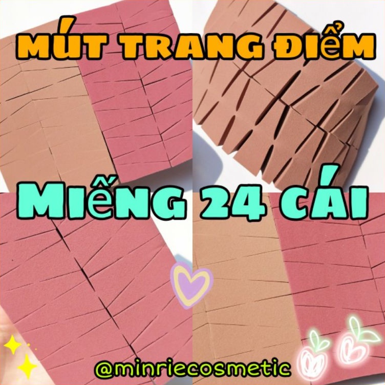 Mút trang điểm 24 cái hình tam giác mềm mịn