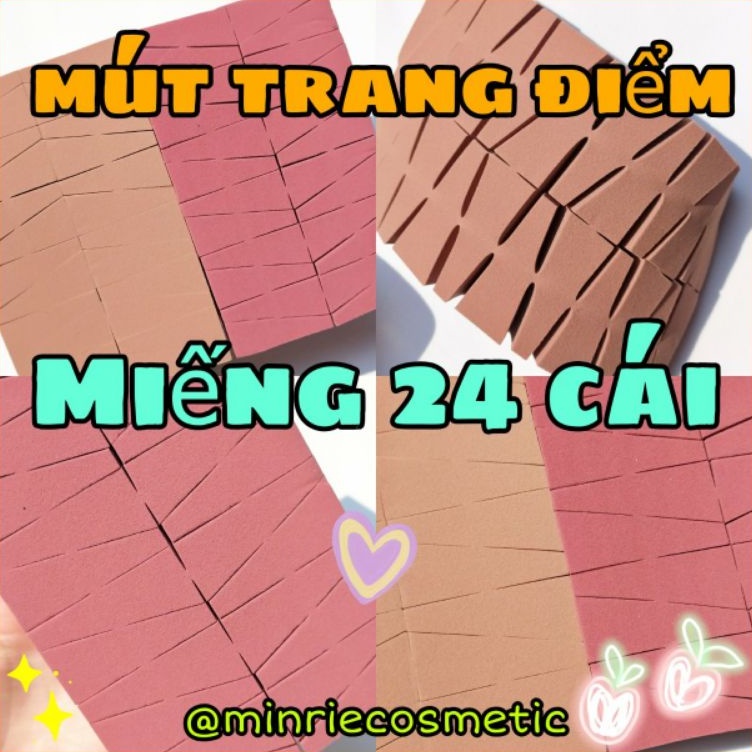 [ Chính Hãng ] Mút trang điểm 24 cái hình tam giác mềm mịn