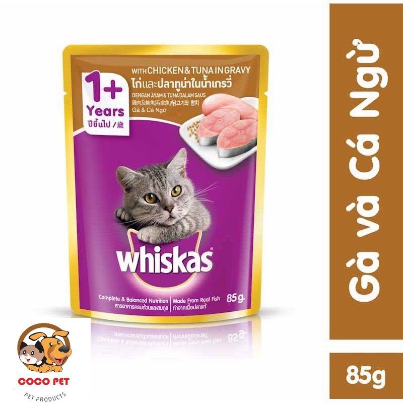 Pate Whiskas Cho Mèo Gói 80g - Thức Ăn, Súp Thưởng Cho Mèo Con Junior