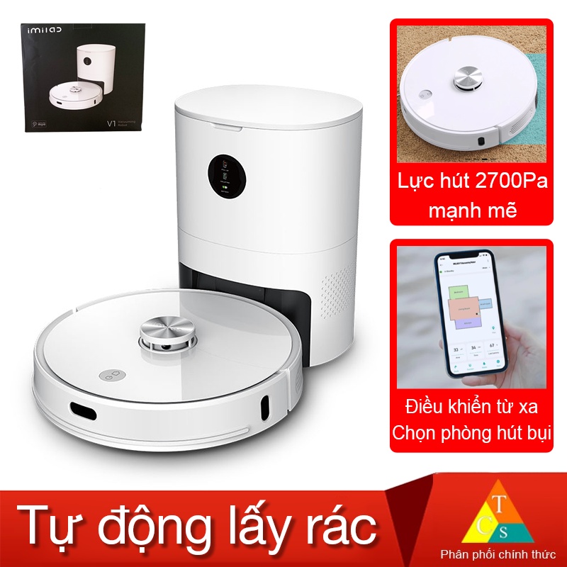 Robot hút bụi lau nhà Imilab V1 Quốc Tế tự động gom rác thông minh