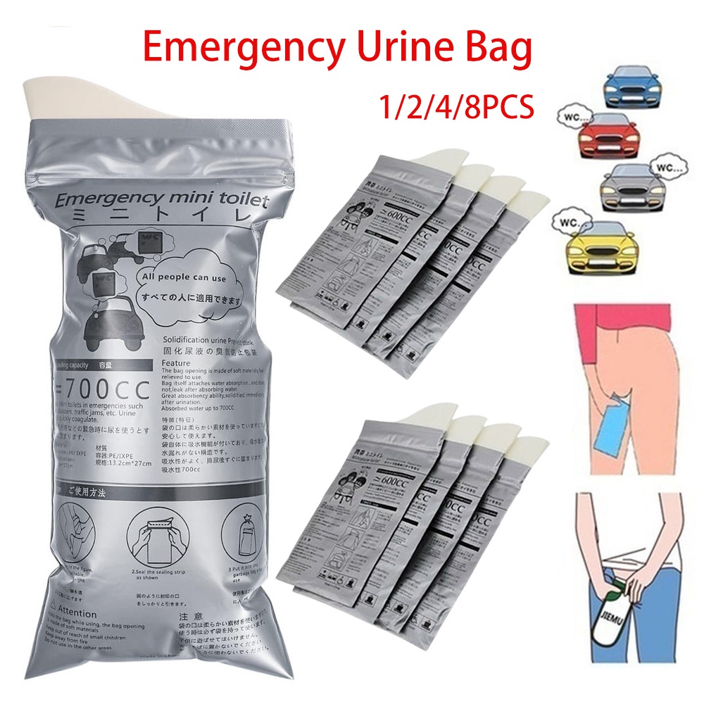 Set 4 Túi Đi Vệ Sinh Khẩn Cấp 700ML Sử Dụng Một Lần Tiện Lợi Cho Nam Nữ