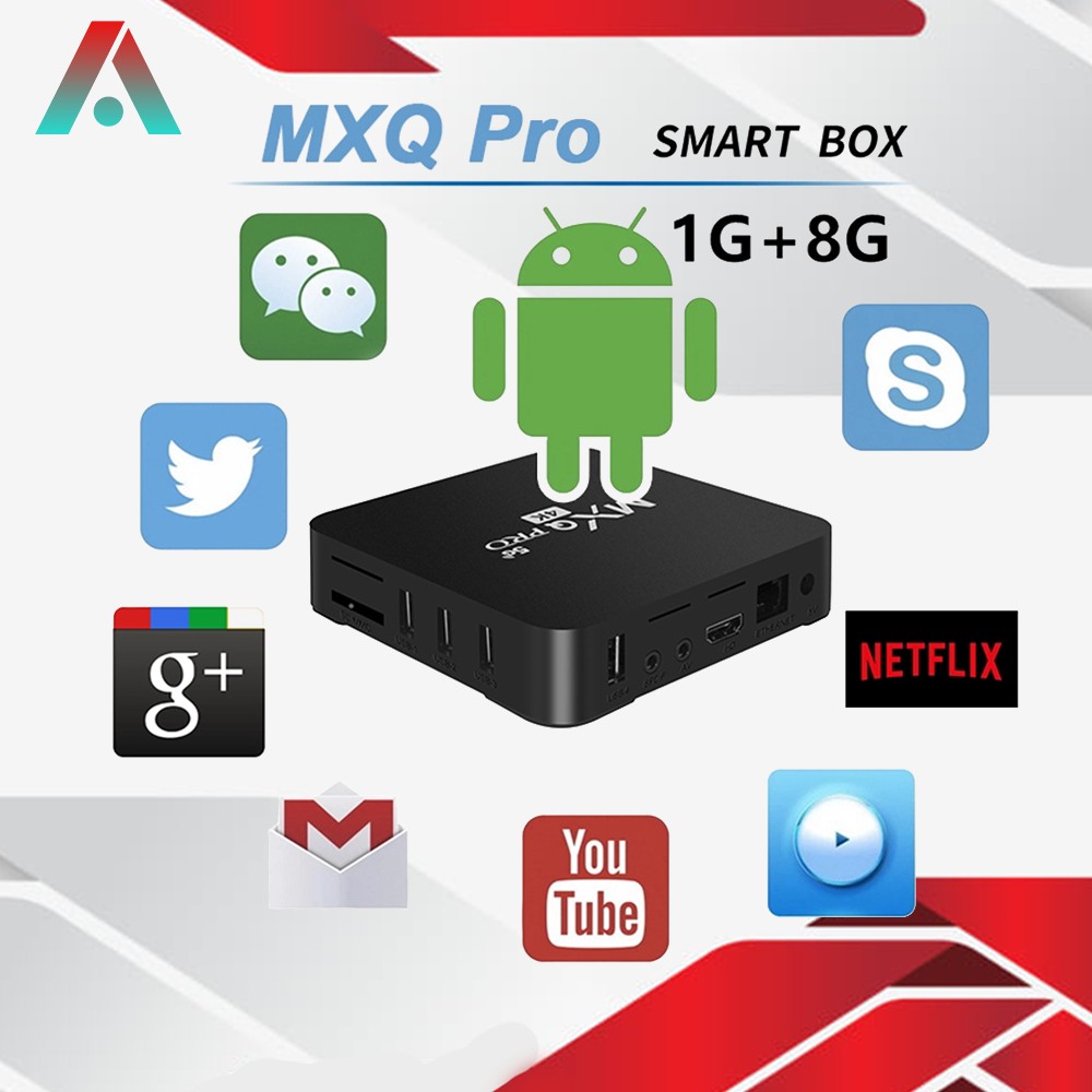 Tv Box Mxq Pro 4k 2 + 16gb Rk3229 Lõi Tứ Android 9.0 Và Phụ Kiện