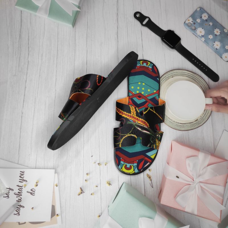 🔥HÀNG SIÊU CẤP🔥Dép lê HM, Dép chữ H hoa văn in 3D nam quai ngang mẫu mới 2022