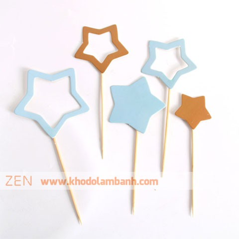 Topper trang trí bánh kem – Set 8 ngôi sao