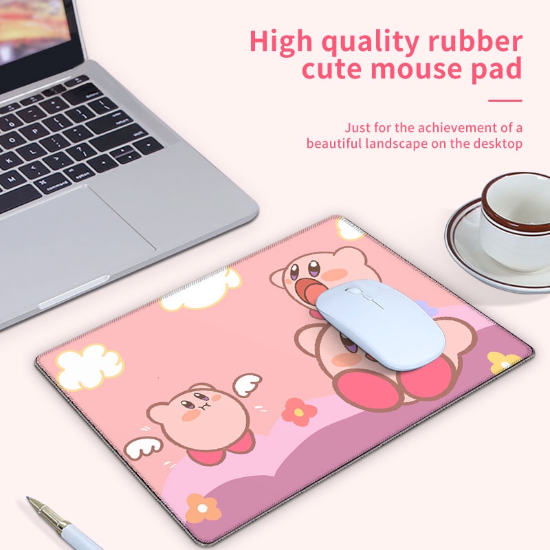 DIY Laurel Dog, Star Kirby mouse pad bag with the same đoạn 37 * 25cm cao su trung bình mouse pad màu hồng hoạt hình bàn máy tính văn phòng bàn máy tính chống trượt pad làm sạch pad
