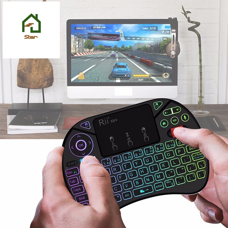 Bàn Phím Không Dây Rii X8 + Rgb 2.4g Sử Dụng Cảm Ứng Cho Android Tv Box