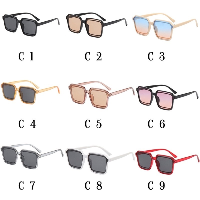 Kính Mát Gọng Vuông Màu Kẹo Chống Tia UV Thời Trang Hàn Quốc Cho Nữ