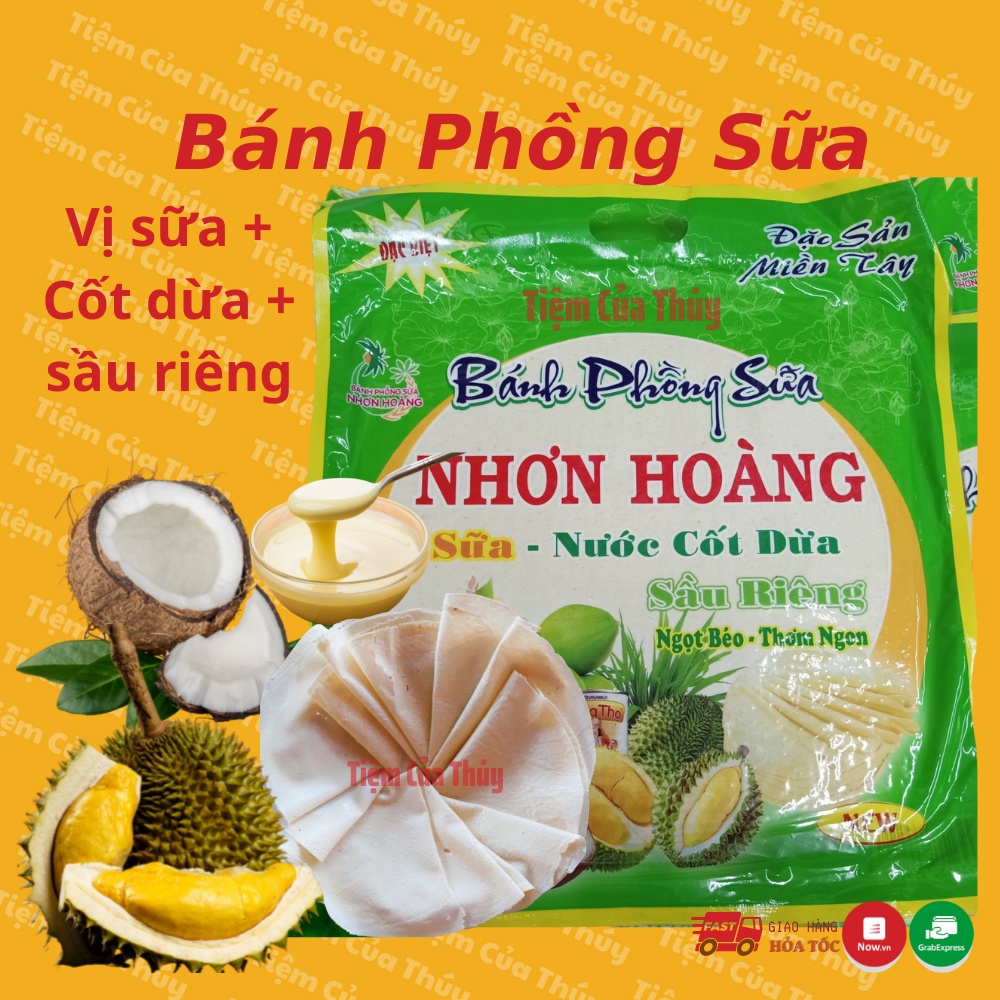 Bánh phồng sữa miền tây bánh tráng sữa vị sữa dừa sầu riêng thơm ngon