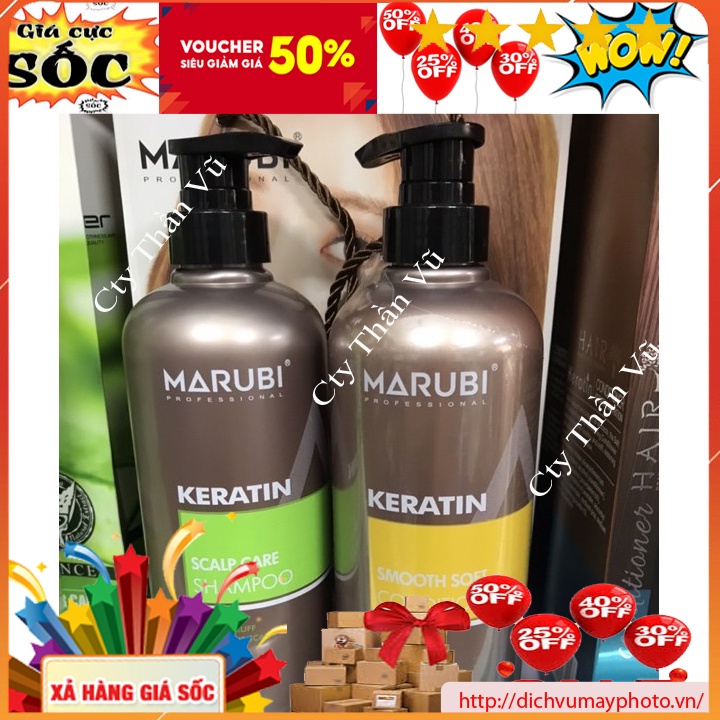 Dầu gội xả Keratin MARUBI bổ sung độ ẩm, giúp tóc uốn nhuộm mềm mại chắc khỏe kholinhkienmayin