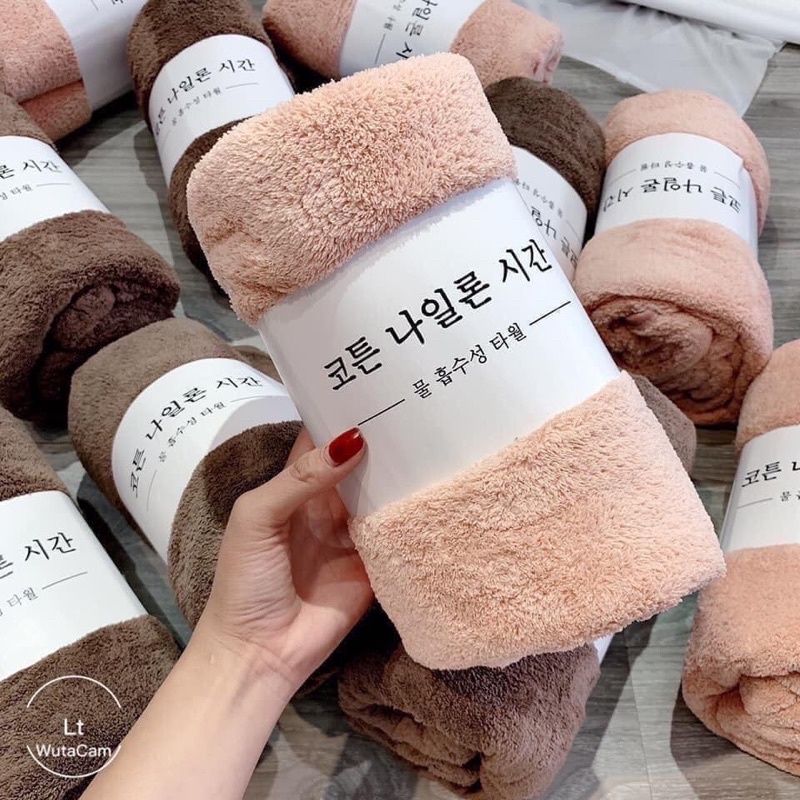 [HàngLoại1]Khăn tắm gội đầu Hàn Quốc 1m4*70cm nặng 300g khăn tắm cho bé với chất khăn bông siêu mềm mịn thấm hút cực tốt