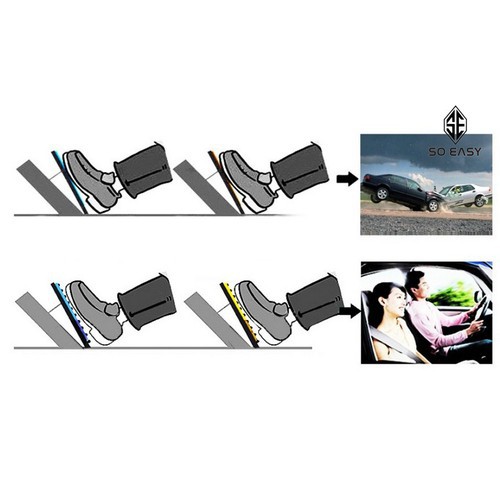 Bộ 3 Miếng kim loại gân cao su ốp chân phanh, thắng, bàn đạp, côn, ga chống trượt cho xe hơi, ô tô số sàn_INS018