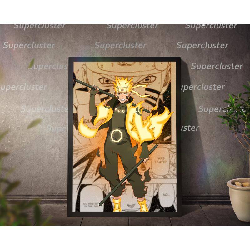 Tranh Vải Bạt Treo Tường In Hình Naruto Trang Trí Nhà Cửa