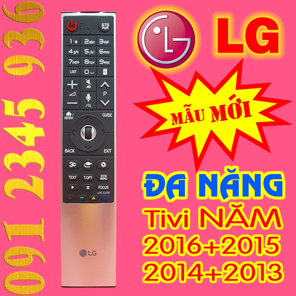 Remote Điều khiển tivi LG mẫu năm 2016 2015 2014 2013 Chuột bay Giọng nói tặng Pin Magic Remote AN-MR700 Made in KOREA