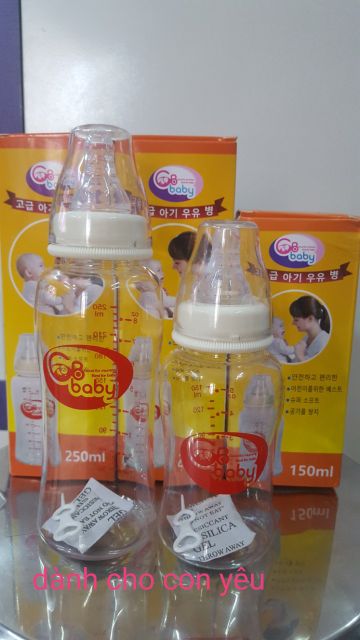 Bình sữa cổ hẹp GB Baby Hàn Quốc 150ml 250ml - Núm Ty